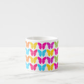 Niedliches Girly Vibranly Rainbow Butterfly Patter Espressotasse (Vorderseite)