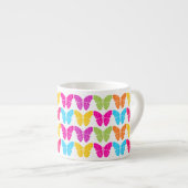 Niedliches Girly Vibranly Rainbow Butterfly Patter Espressotasse (Vorderseite Rechts)