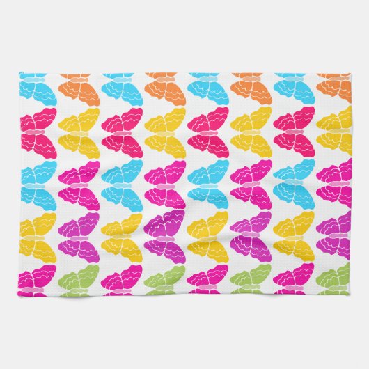 Niedliches Girly Vibranly Rainbow Butterfly Patter Handtuch (Horizontal)