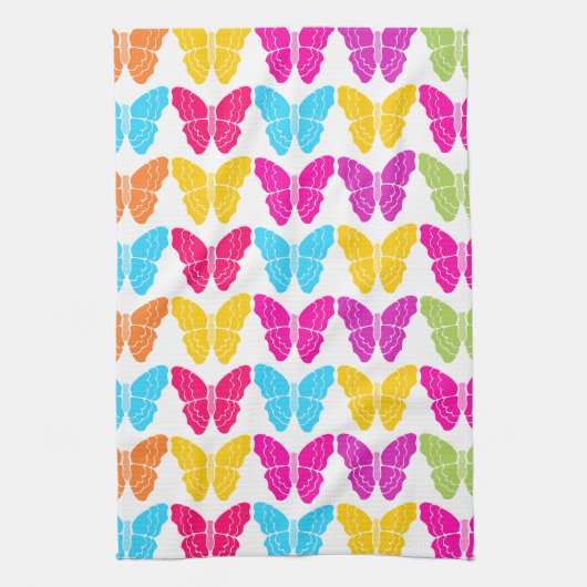Niedliches Girly Vibranly Rainbow Butterfly Patter Handtuch (Vertikal)
