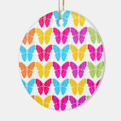 Niedliches Girly Vibranly Rainbow Butterfly Patter Keramik Ornament (Links)