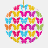 Niedliches Girly Vibranly Rainbow Butterfly Patter Keramik Ornament (Hinten)