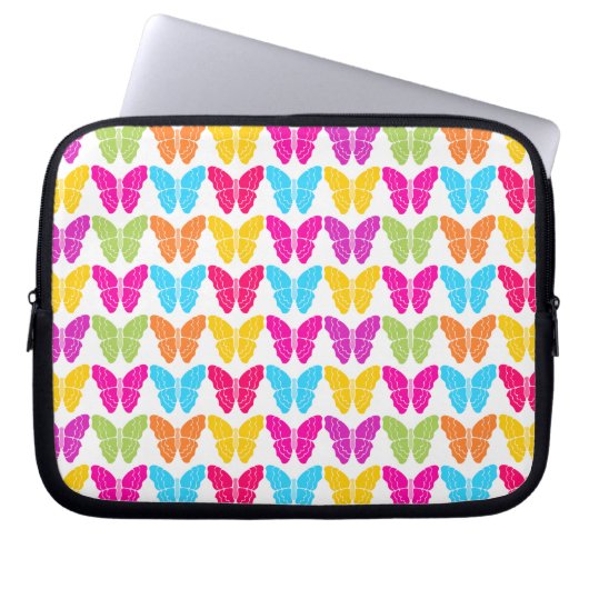 Niedliches Girly Vibranly Rainbow Butterfly Patter Laptopschutzhülle (Vorderseite)