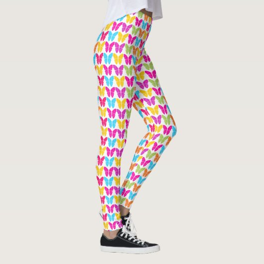 Niedliches Girly Vibranly Rainbow Butterfly Patter Leggings (Rechts)