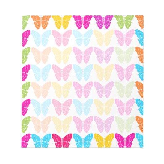 Niedliches Girly Vibranly Rainbow Butterfly Patter Notizblock (Vorderseite)