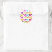 Niedliches Girly Vibranly Rainbow Butterfly Patter Runder Aufkleber (Tasche)