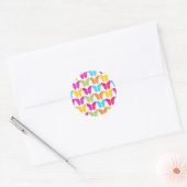 Niedliches Girly Vibranly Rainbow Butterfly Patter Runder Aufkleber (Umschlag)