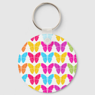 Niedliches Girly Vibranly Rainbow Butterfly Patter Schlüsselanhänger