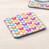 Niedliches Girly Vibranly Rainbow Butterfly Patter Untersetzer (Linke Seite)