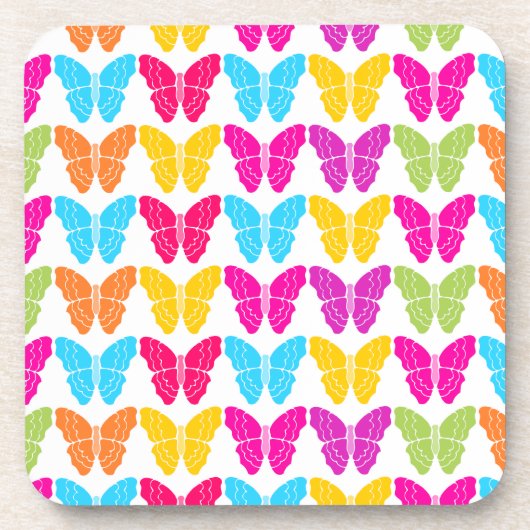 Niedliches Girly Vibranly Rainbow Butterfly Patter Untersetzer (Vorderseite)