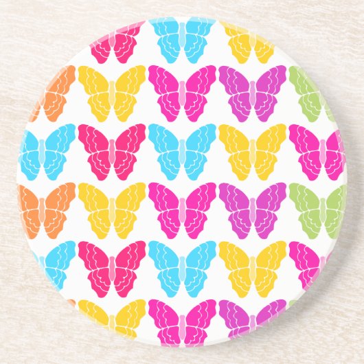 Niedliches Girly Vibranly Rainbow Butterfly Patter Untersetzer (Vorne)
