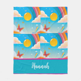 Niedliches Girly Whimsical Rainbow Happening perso Fleecedecke