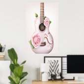 NIEDLICHES GITAR MIT PINKROSES POSTER (Heimbüro)