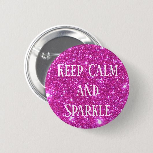 Niedliches Glittery funkelnd behalten Ruhe und Button (Vorne & Hinten)