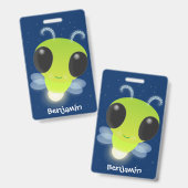 Niedliches Glow Bug Firefrefly Cartoon Illustratio Ausweis (Vorder- & Rückseite)