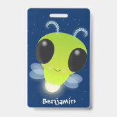 Niedliches Glow Bug Firefrefly Cartoon Illustratio Ausweis (Rückseite)