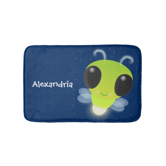 Niedliches Glow Bug Firefrefly Cartoon Illustratio Badematte (Vorderseite)