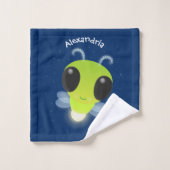 Niedliches Glow Bug Firefrefly Cartoon Illustratio Badhandtuch Set (Waschlappen)