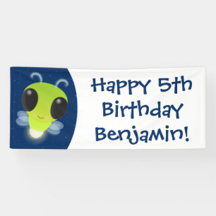 Niedliches Glow Bug Firefrefly Cartoon Illustratio Banner