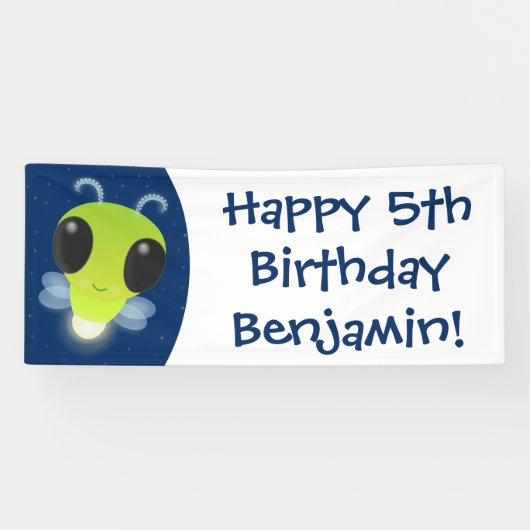 Niedliches Glow Bug Firefrefly Cartoon Illustratio Banner (Horizontal)