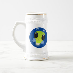 Niedliches Glow Bug Firefrefly Cartoon Illustratio Bierglas