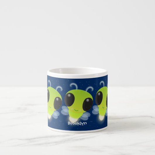 Niedliches Glow Bug Firefrefly Cartoon Illustratio Espressotasse (Vorderseite)