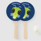 Niedliches Glow Bug Firefrefly Cartoon Illustratio Fächer (Vorne und Hinten)