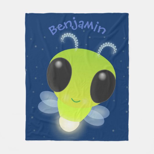 Niedliches Glow Bug Firefrefly Cartoon Illustratio Fleecedecke (Vorderseite)