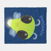 Niedliches Glow Bug Firefrefly Cartoon Illustratio Fleecedecke (Vorderseite (Horizontal))