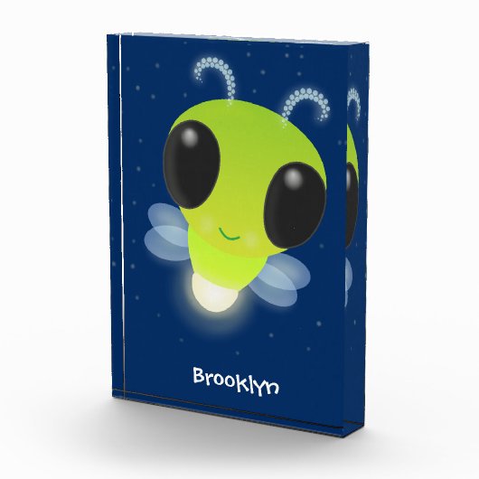 Niedliches Glow Bug Firefrefly Cartoon Illustratio Fotoblock (Rechts)