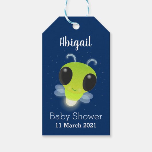 Niedliches Glow Bug Firefrefly Cartoon Illustratio Geschenkanhänger (Vorderseite)