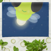 Niedliches Glow Bug Firefrefly Cartoon Illustratio Geschirrtuch (Gefaltet)