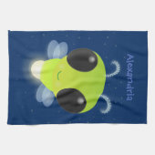 Niedliches Glow Bug Firefrefly Cartoon Illustratio Geschirrtuch (Horizontal)