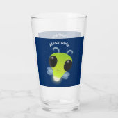 Niedliches Glow Bug Firefrefly Cartoon Illustratio Glas (Rückseite)