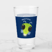 Niedliches Glow Bug Firefrefly Cartoon Illustratio Glas (Vorderseite)