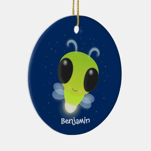 Niedliches Glow Bug Firefrefly Cartoon Illustratio Keramik Ornament (Rechts)