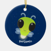 Niedliches Glow Bug Firefrefly Cartoon Illustratio Keramik Ornament (Vorne)