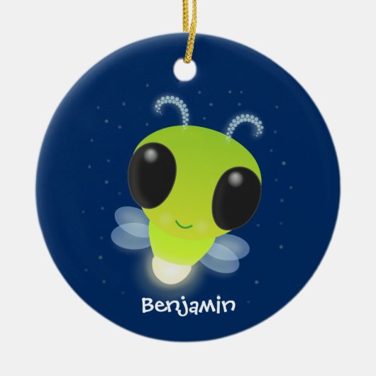 Niedliches Glow Bug Firefrefly Cartoon Illustratio Keramik Ornament (Vorne)