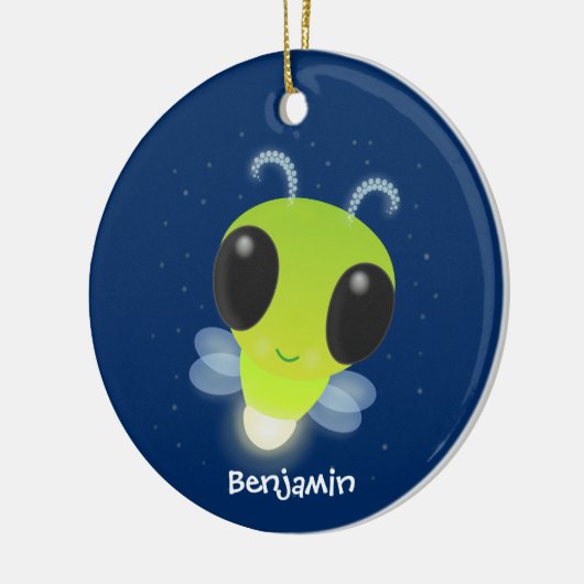 Niedliches Glow Bug Firefrefly Cartoon Illustratio Keramik Ornament (Links)