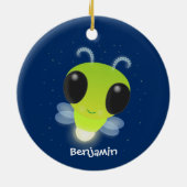 Niedliches Glow Bug Firefrefly Cartoon Illustratio Keramik Ornament (Hinten)