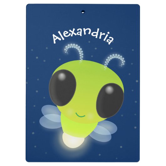 Niedliches Glow Bug Firefrefly Cartoon Illustratio Klemmbrett (Rückseite)