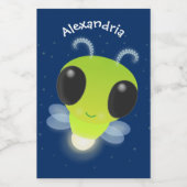 Niedliches Glow Bug Firefrefly Cartoon Illustratio Lebensmitteletikett (Einzelnes Label)