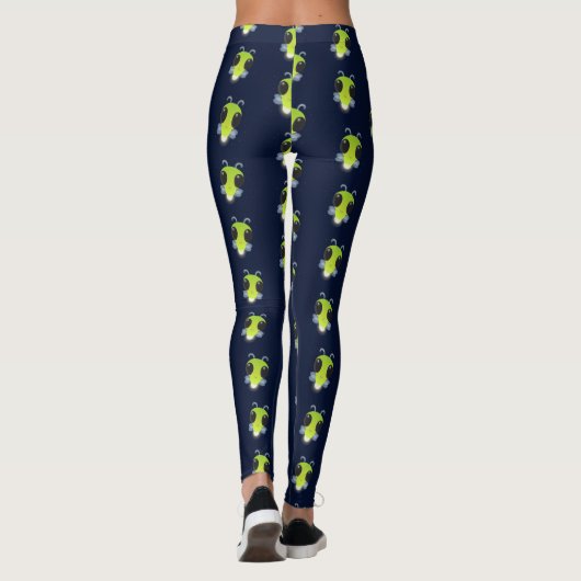 Niedliches Glow Bug Firefrefly Cartoon Illustratio Leggings (Rückseite)