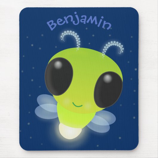 Niedliches Glow Bug Firefrefly Cartoon Illustratio Mousepad (Vorne)