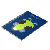 Niedliches Glow Bug Firefrefly Cartoon Illustratio Notizblock (Linke Seite)
