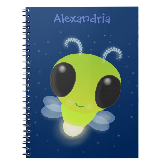 Niedliches Glow Bug Firefrefly Cartoon Illustratio Notizblock (Vorderseite)