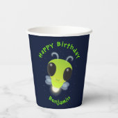 Niedliches Glow Bug Firefrefly Cartoon Illustratio Pappbecher (Rückseite)