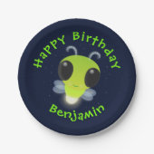 Niedliches Glow Bug Firefrefly Cartoon Illustratio Pappteller (Vorderseite)