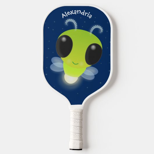 Niedliches Glow Bug Firefrefly Cartoon Illustratio Pickleball Schläger (Rückseite)