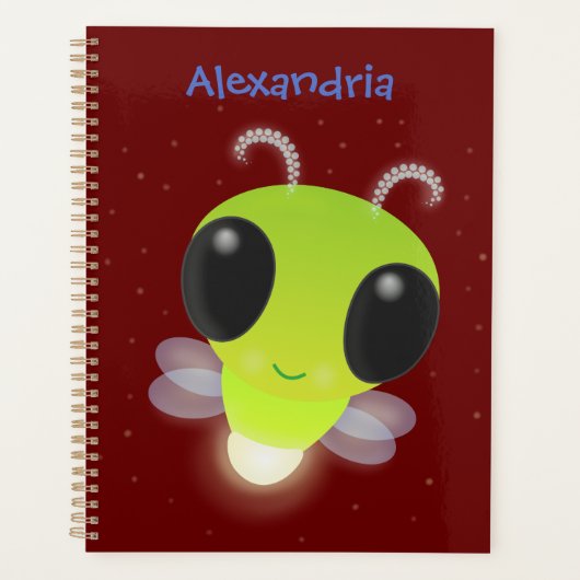 Niedliches Glow Bug Firefrefly Cartoon Illustratio Planer (Vorderseite)